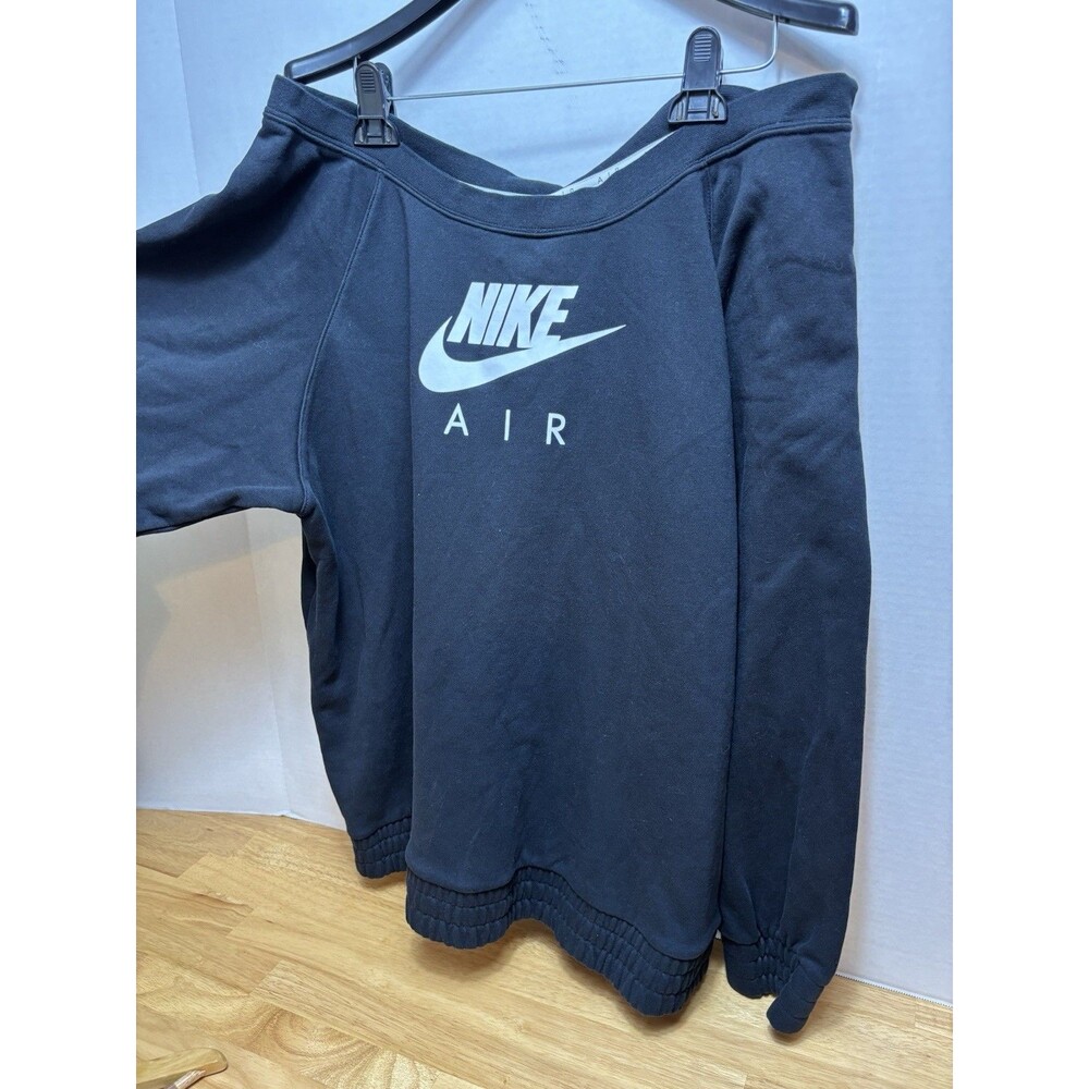 Nike Air Woman’s Sweatshirt Size 3x Off Shoulder Black W/ White Logo Check